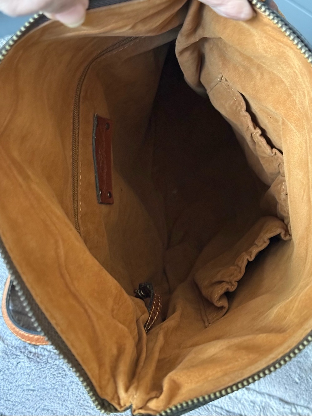 Patricia Nash Luzille distressed look Leather, Fold-Top Backpack purse. - Picture 8 of 16